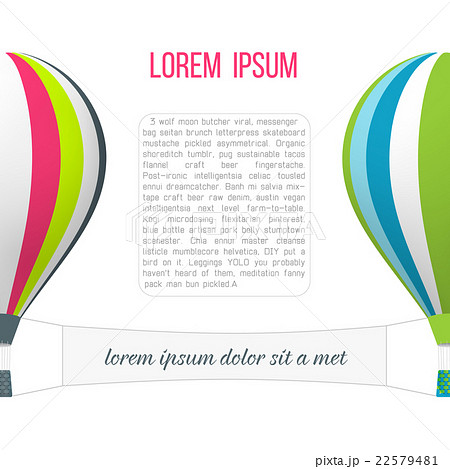 Colorful hot air balloons with banner. Travel and 22579481