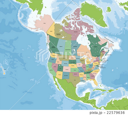 North America map with USA and Canada North America map with USA and Canada 22579636