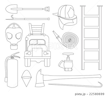 Set icons of firefighting equipment 22580699