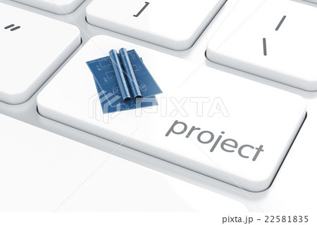 Technology project blueprint on enter keyboard Technology project blueprint on enter keyboard 22581835