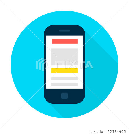 Mobile Phone Landing Page Flat Circle Icon 22584906