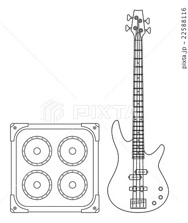 Electric Bass Guitar and Amplifier Electric Bass Guitar and Amplifier 22588116
