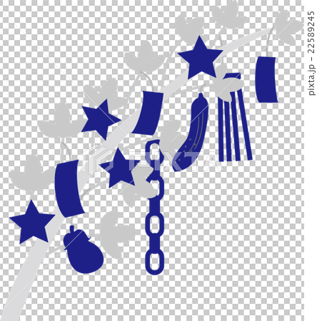 七夕まつり笹飾り短冊　藍 22589245