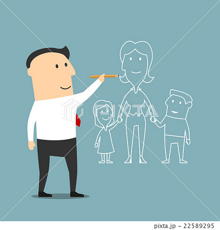 Businessman dreaming about family and love 22589295