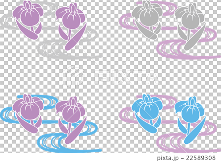 あやめ・かきつばた・花しょうぶ・アイリス・水の流れ・青　紫 22589308