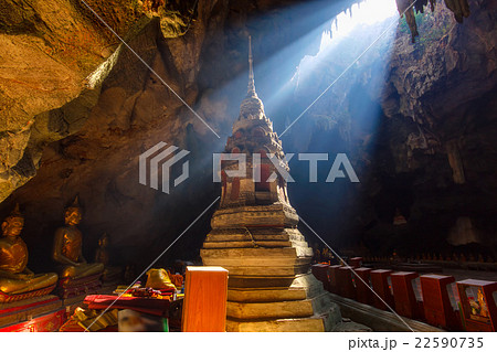 Sun beam in cave at Khao Luang Sun beam in cave at Khao Luang 22590735