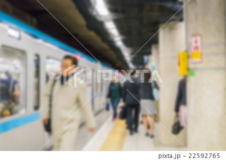 Abstract blur people on subway train 22592765