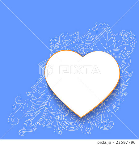Heart with doddle pattern 22597796