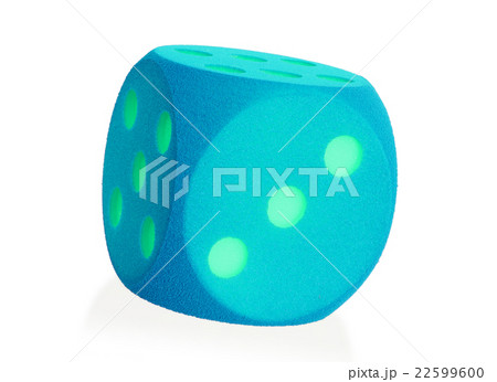 Large blue foam die isolated - 3 Large blue foam die isolated - 3 22599600