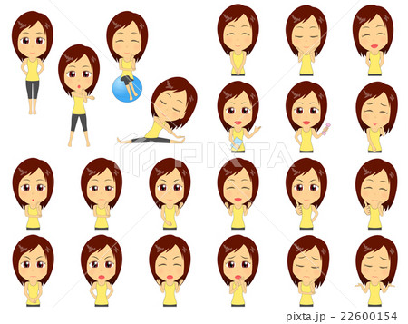 フィットネス女性 セット(ミディアムストレート) フィットネス女性 セット(ミディアムストレート) 22600154