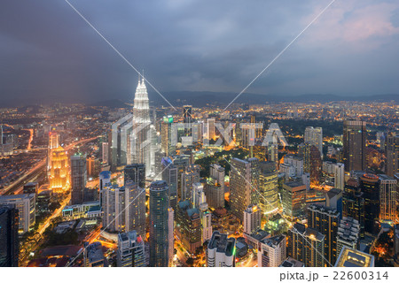 Kuala Lumpur city skyline at dusk in Malaysia Kuala Lumpur city skyline at dusk in Malaysia 22600314