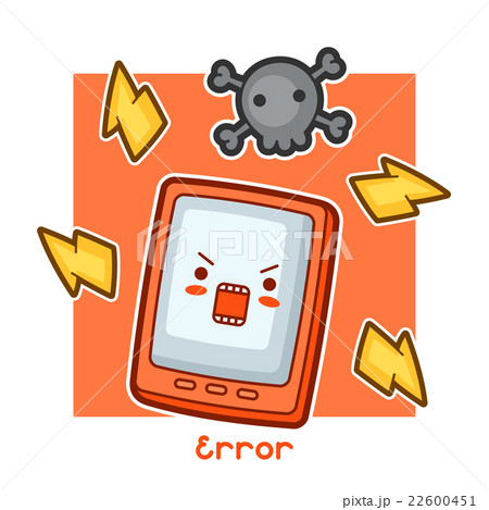 Kawaii angry tablet card. Doodles with pretty 22600451