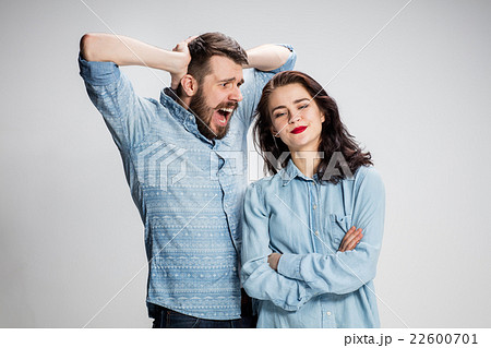 The young couple with different emotions during 22600701