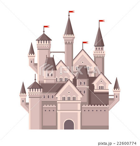 Castle. Magic Fairy Tale Building with Red Flags Castle. Magic Fairy Tale Building with Red Flags 22600774
