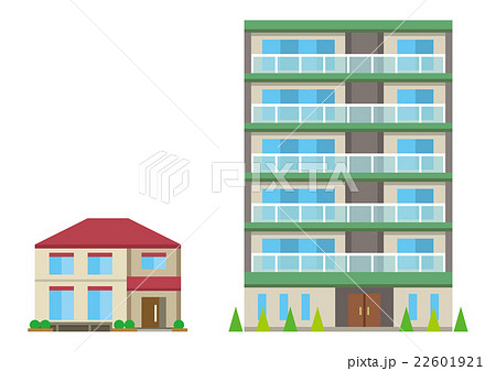 家とマンションのイラスト素材 22601921 Pixta