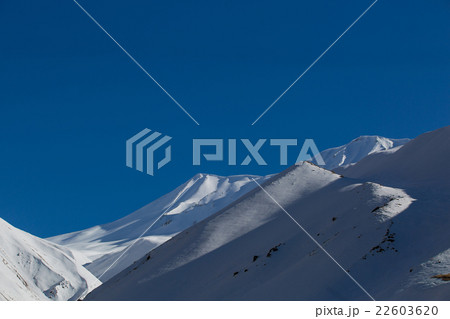 Beautiful blue skies with clouds over the mountain 22603620