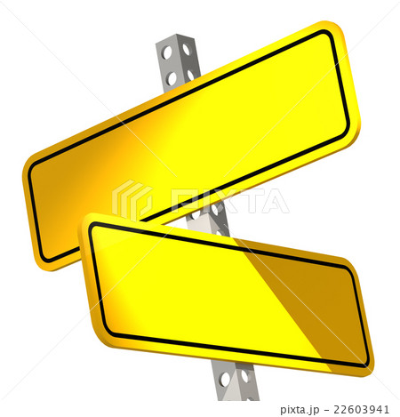 Yellow two road sign isolated 22603941