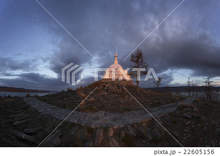 Buddhist stupa in Baikal at dawn 22605156