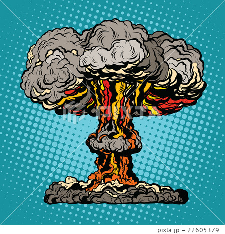 Nuclear explosion radioactive mushroom pop art Nuclear explosion radioactive mushroom pop art 22605379