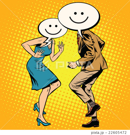Comic smiley Emoji dancers man woman 22605472