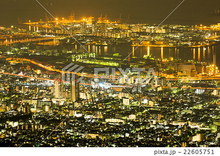 神戸六甲山 １０００万ドルの夜景の写真素材