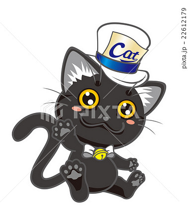 シルクハット猫 黒猫のイラスト素材