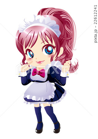 メイドの女の子【線なし】　指さしポーズ 22612241