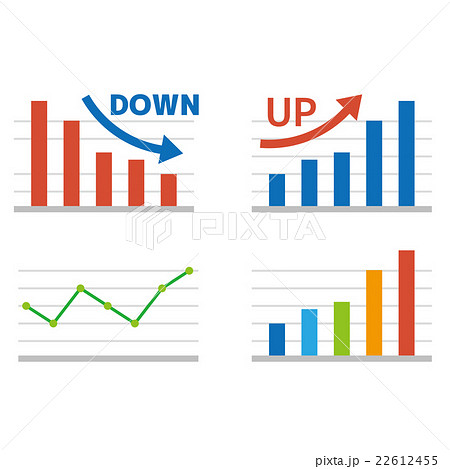 棒グラフ 折れ線グラフのイラスト素材 22612455 Pixta