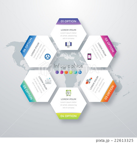 Vector illustration infographics six options. 22613325