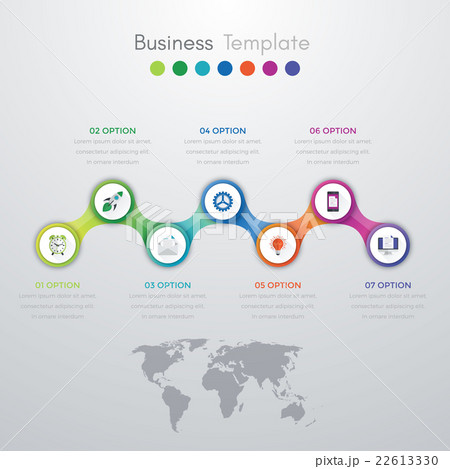 infographics timeline seven options 22613330