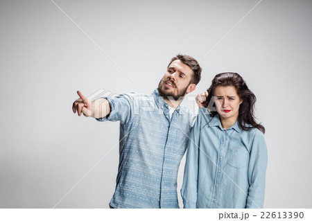 The young couple with different emotions during The young couple with different emotions during 22613390