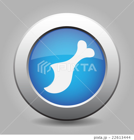 blue metal button with gnawed chicken leg 22613444