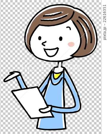 イラスト素材 書類を持って話す若い女性のイラスト素材