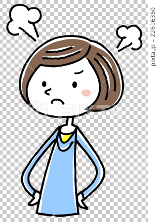 Illustration Material: Young lady get angry Illustration Material: Young lady get angry 22616360