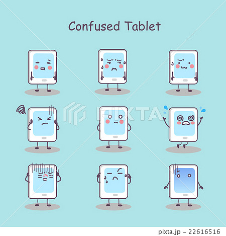 Confused cartoon digital tablet pc 22616516