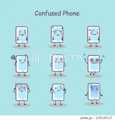 Confused cartoon smart phone 22616517
