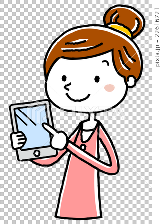 Illustration material: Young lady tablet introduction Illustration material: Young lady tablet introduction 22616721