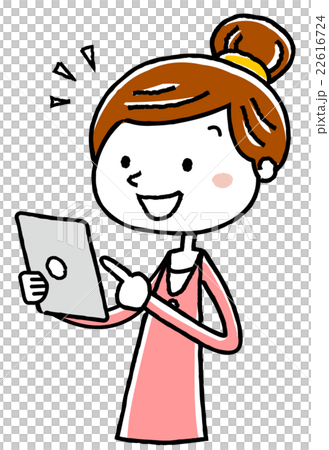 Illustration material: young woman tablet operation understanding Illustration material: young woman tablet operation understanding 22616724