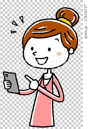Illustration material: young woman smartphone operation understanding Illustration material: young woman smartphone operation understanding 22616727