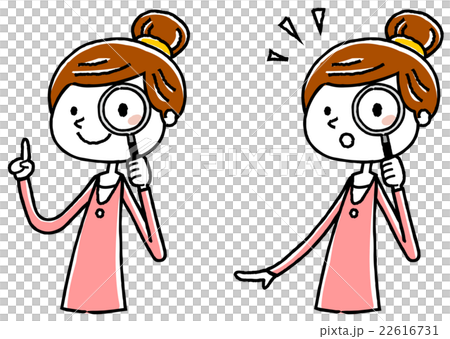 插圖素材：小姐放大鏡 22616731