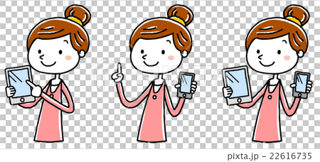 Illustration Material: Young lady Tablet Smartphone Introduction Variation Illustration Material: Young lady Tablet Smartphone Introduction Variation 22616735