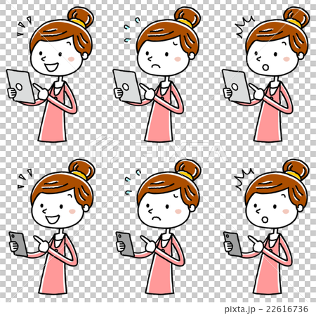 Illustration Material: Young lady Tablet Smartphone Operation Variation Illustration Material: Young lady Tablet Smartphone Operation Variation 22616736