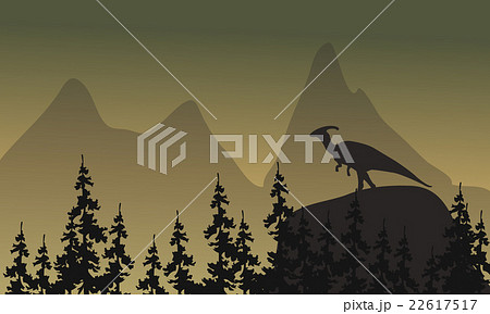 On cliff parasaurolophus silhouette 22617517