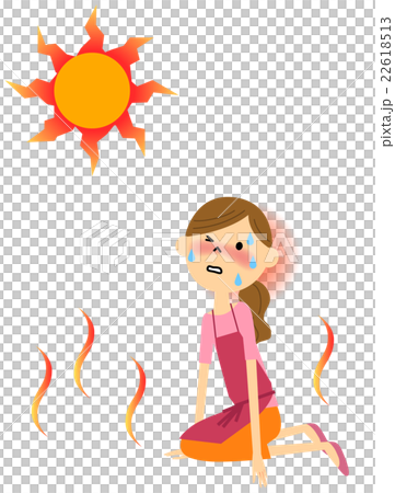 A woman who is likely to become a heat stroke - Stock Illustration ...