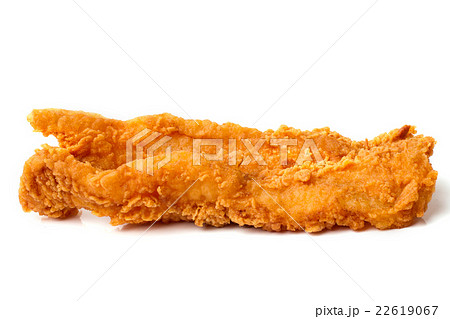Fried fish fillet on white background 22619067