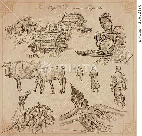Laos. Pictures of Life. Vector pack. 22622136