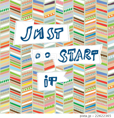 Motivational card with start it words - retro  22622365