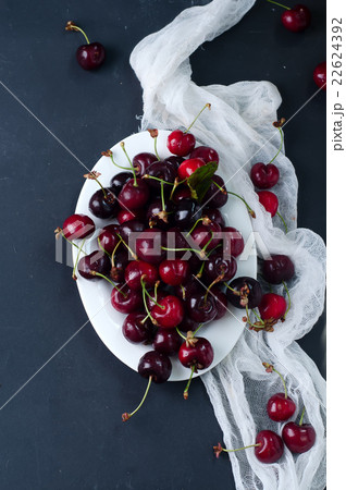 Fresh cherries in plate Fresh cherries in plate 22624392