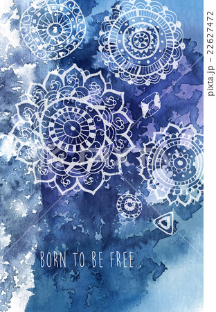 Bohemian style background with hand drawn mandala 22627472