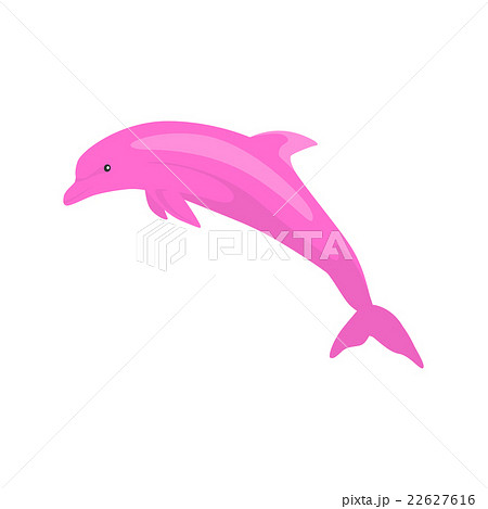 Pink Dolphin Isolated On White Backgroundのイラスト素材